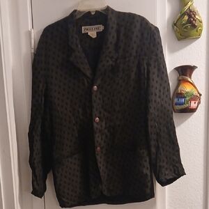 PoliceFile Black Textured Fabric Sports Coat Size Small